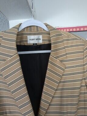 Vintage Albert Nipon Womens Sz 16 Striped Blazer